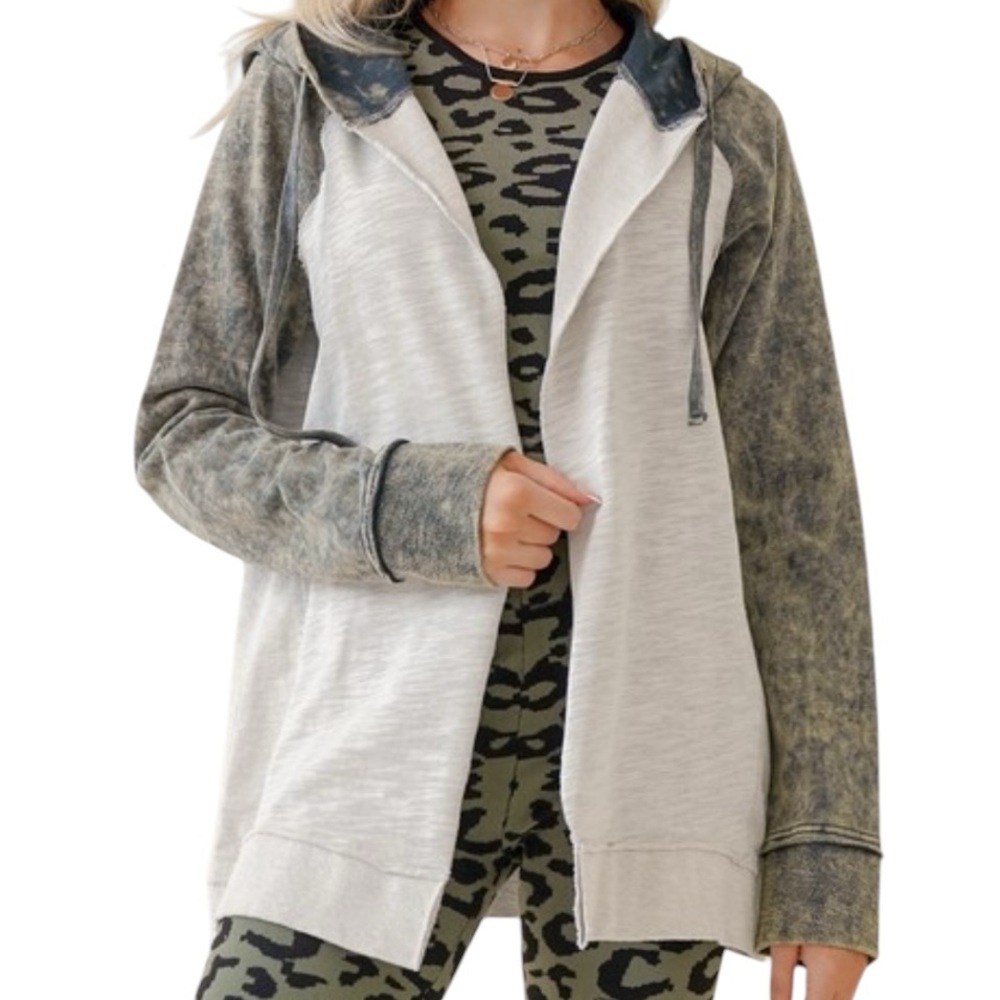Stylish Women's Gray and Black Hoodie